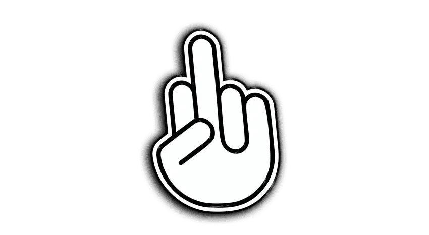 Mittelfinger Negativ Sticker